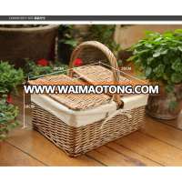 hand weaved environmentally willow picnic basket with handle