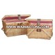 Woodchip red grid liner Picnic Basket for outdoor campin