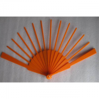 Orange color plastic hand fan frame ribs